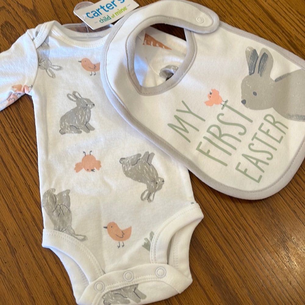 Carters, Baby 2- Piece Easter onesie, “My First Easter”, NWT
